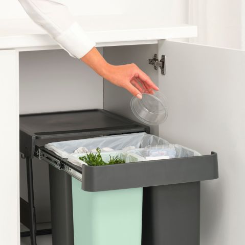 Sort & Go Inbouwemmer 10+10+20 liter - Dark Grey