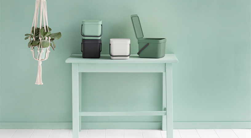 Sort & Go Waste Bin 6 litre - Jade Green