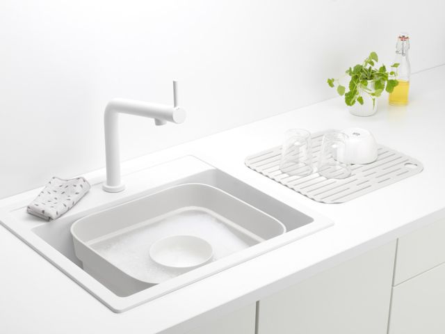 Bassine pour vaisselle à la main avec plateau de séchage SinkSide - Light Grey