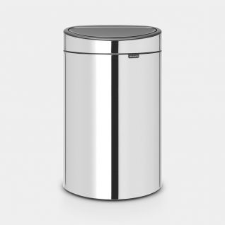 Touch Bin New 40 litres - Brilliant Steel