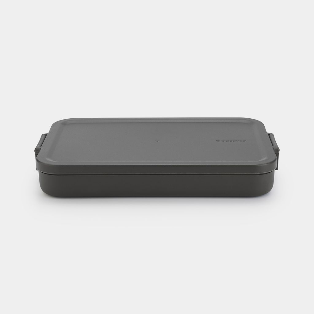 Caja para almuerzo Make & Take Plana, plástico - Dark Grey