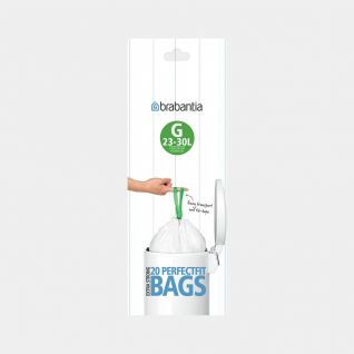 Bolsas de basura PerfectFit código G (23-30 litros), rollo de 20 bolsas