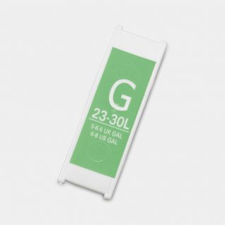 Etiquette litrage plastique, code G 23-30 litres - Green