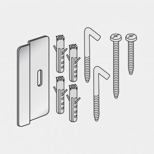 Set de fixation- gamme en métal Matt Steel