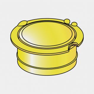 Verschlussdeckel Metallbodenanker Ø 50mm - Yellow