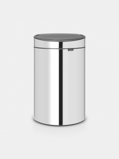 Touch Bin New 40 litre - Brilliant Steel