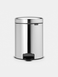 NewIcon Pedal Bin 5 litre - Brilliant Steel