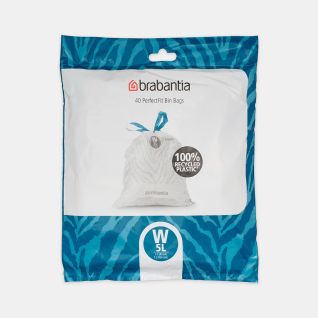 Sacs poubelle PerfectFit Code W (5 litres), Distributeur 40 sacs