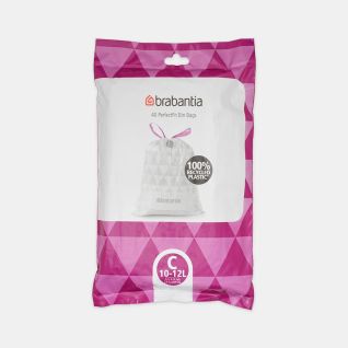 Sacs poubelle PerfectFit Code C (10-12 litres), Distributeur, 40 sacs
