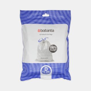 Sacs poubelle PerfectFit Code D (15-20 litres), Distributeur, 40 sacs
