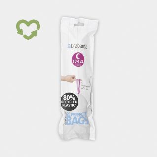Recycled Sacs poubelle PerfectFit Code C (10-12 litres), Rouleau de 20 sacs