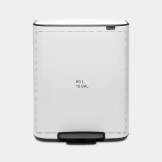Bo Pedal Bin 60 litre - White