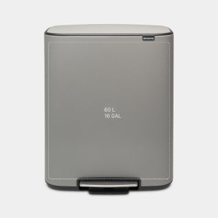 Bo Pedaalemmer 60 liter - Mineral Concrete Grey