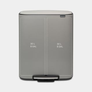 Bo Pedaalemmer 2 x 30 liter - Mineral Concrete Grey