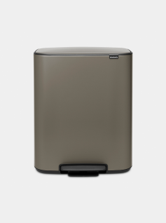 Poubelle à pédale Bo 2 x 30 litres - Platinum