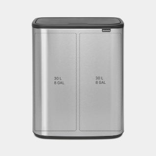 Bo Touch Bin 2 x 30 litres - Matt Steel Fingerprint Proof