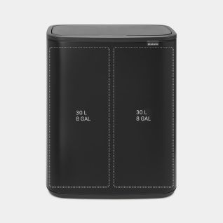 Bo Touch Bin 2 x 30 litre - Matt Black