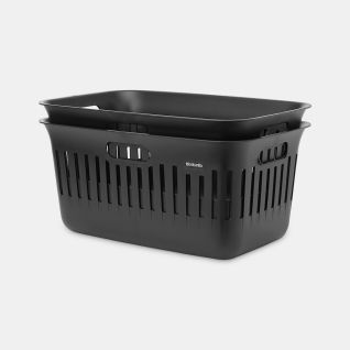 Collect-It Laundry Basket 10.6 gal (40 L), Set of 2 - Black
