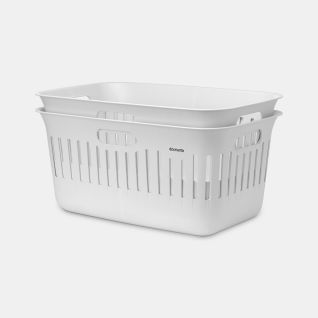 Collect-It Laundry Hamper 10.6 gal (40 L), set of 2 - White