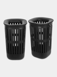 Collect-It Laundry Basket 14.5 gal (55 L), Set of 2 - Black