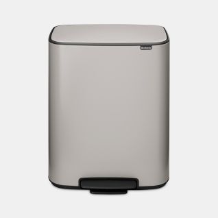 Pattumiera a pedale Bo 2 x 30 litri - Soft Grey