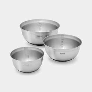 Mengkommenset 1, 1.6 & 3 liter - Matt Steel / Black