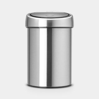 Touch Bin 3 litres - Matt Steel Fingerprint Proof