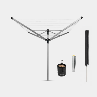 Rotary Dryer Lift-O-Matic Advance 50 metre, with Ground Spike, Cover & Peg Bag, &Oslash; 50 mm - Metallic Grey