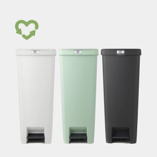 Système de poubelle à pédale StepUp 40L - Jade Green - Light Grey - Dark Grey