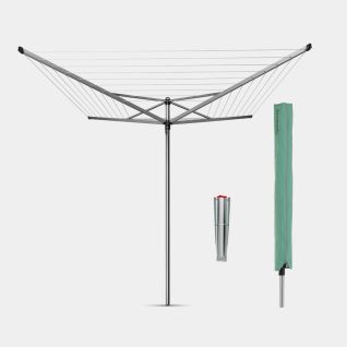 Rotary Dryer Topspinner 50 metre, with Ground Spike & Cover, &Oslash; 45 mm - Metallic Grey