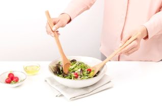Wooden Salad Servers Set of 2 - Profile