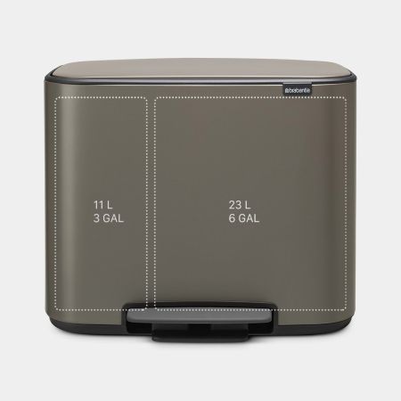 Bo Pedal Bin 11 + 23 litre - Platinum