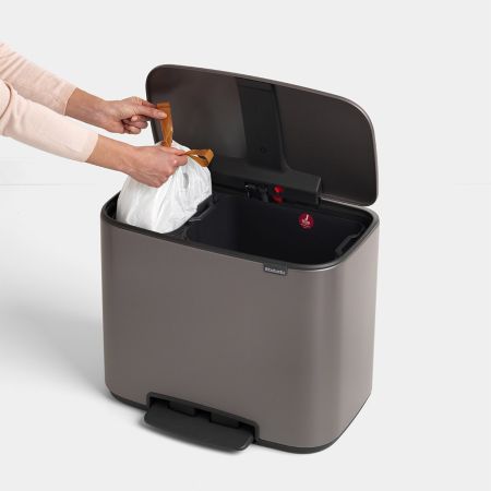 Bo Pedal Bin 11 + 23 litre - Platinum