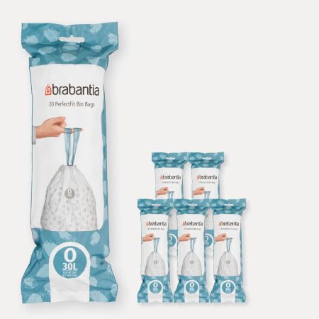 PerfectFit Bin Bags For FlatBack+ and Bo Waste Bin 2x30L, code O (30 litre), 6 Rolls with 20 Bags
