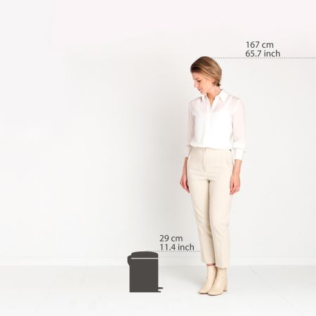 NewIcon Step on Trash Can 1.3 gallon (5 liter) - Pine Green