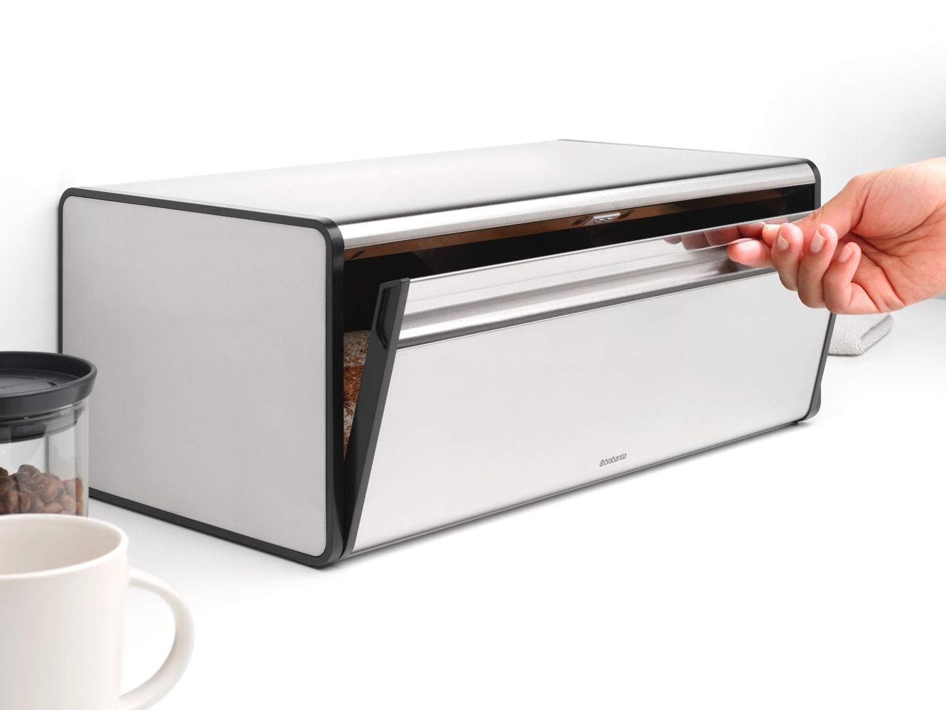 Fall Front Bread Bin Matte Steel