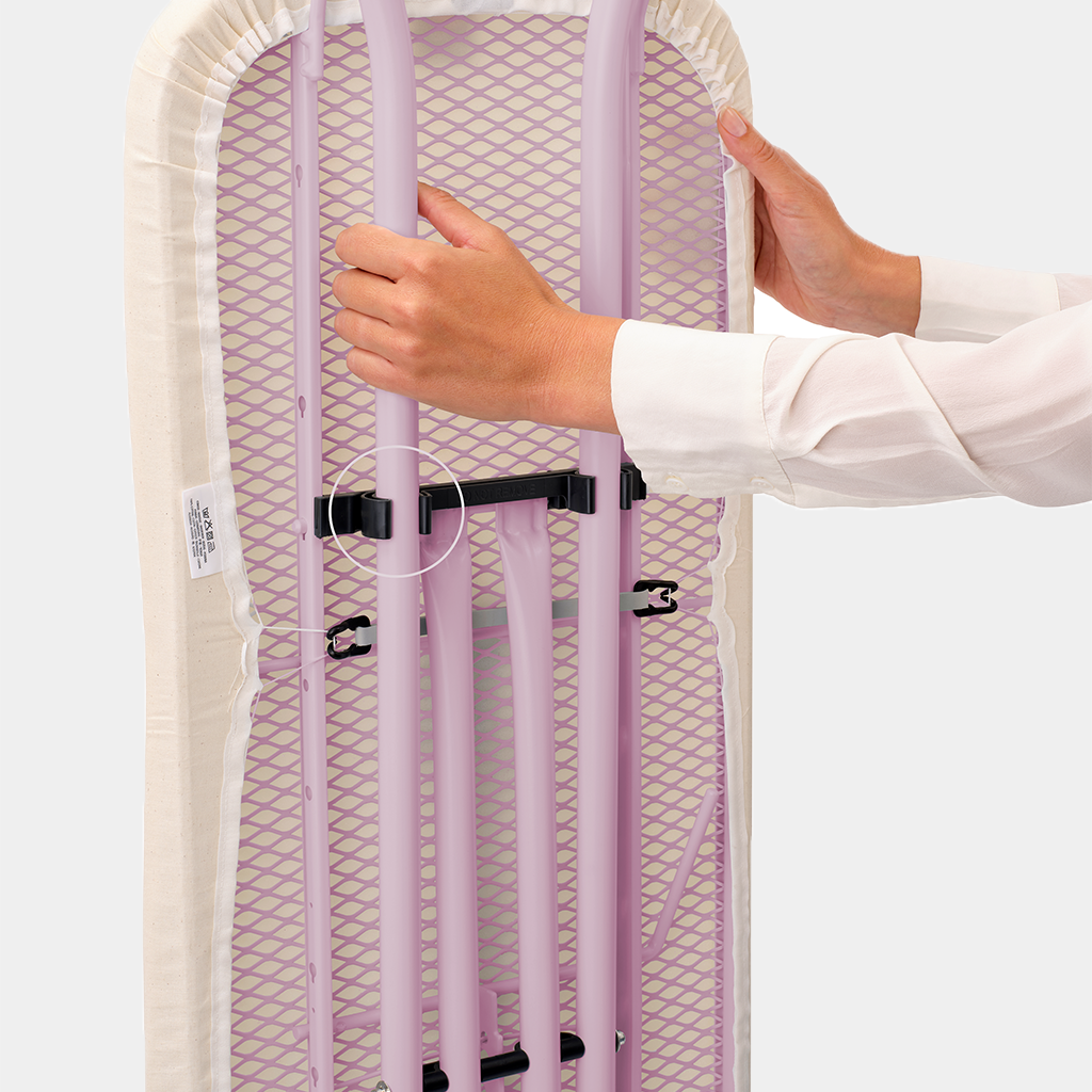 Table à repasser taille B 124 x 38 cm, pour fer vapeur - Lilac Waves, Fairtrade cotton