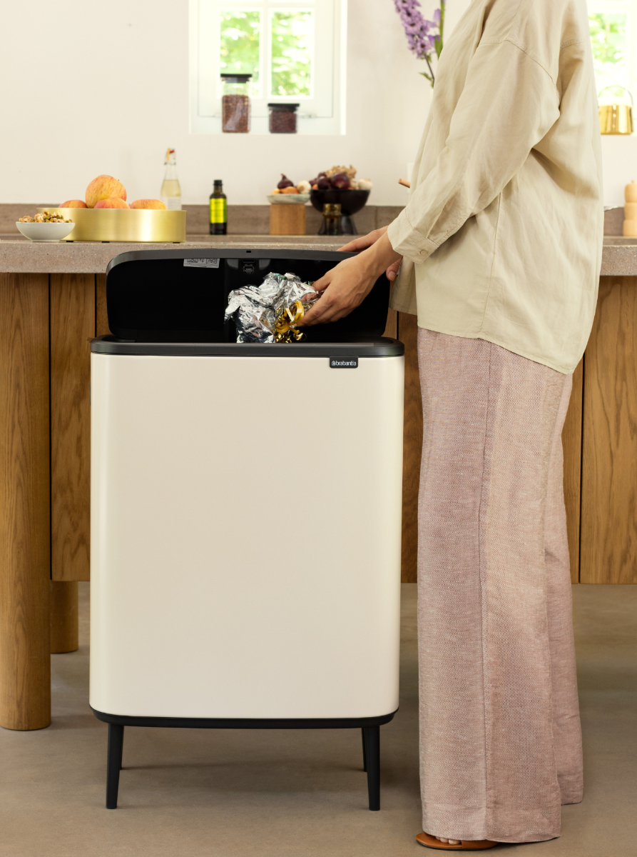 Bo Touch Bin Hi 2 x 30 litre - Soft Beige