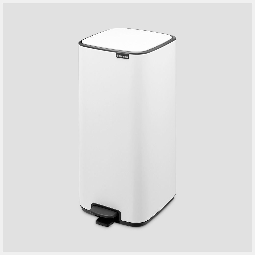 Poubelle Brabantia Bo 30L – Pédale, Fermeture Douce – Seau Amovible – Sacs PerfectFit Inclus – Platine