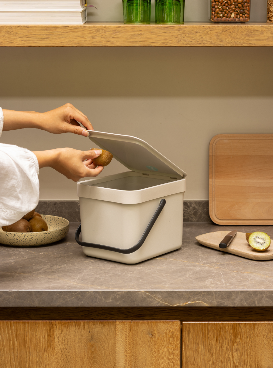 Sort & Go Waste Bin 6 litre - Soft Beige