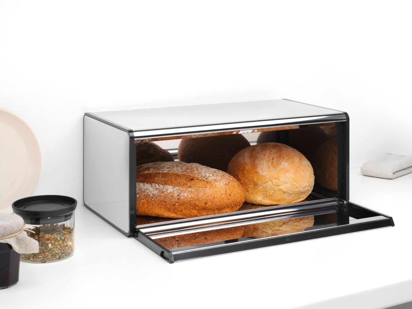 Fall Front Bread Bin Brilliant Steel