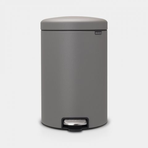 NewIcon Step on Trash Can 5.3 gallon (20L) - Mineral Concrete Gray