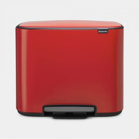 Bo Step on Trash Can 3 x 3 gallon (3 x 11 L) - Passion Red