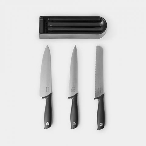 Drawer Knife Block plus Knives TASTY+ - Dark Grey