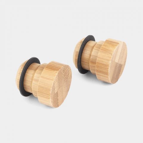 Bamboo End Caps Set of 2 - Brown