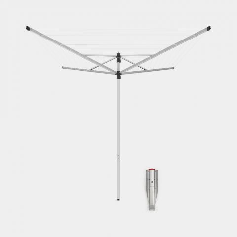 Rotary Lift-O-Matic 131 ft (40 m), with Ground Spike, Ø 1.8 in (45mm), SplitPole - Metallic Gray