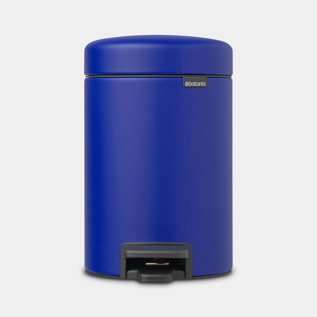 NewIcon Step on Trash Can 0.8 gallon (3 liter) - Mineral Powerful Blue