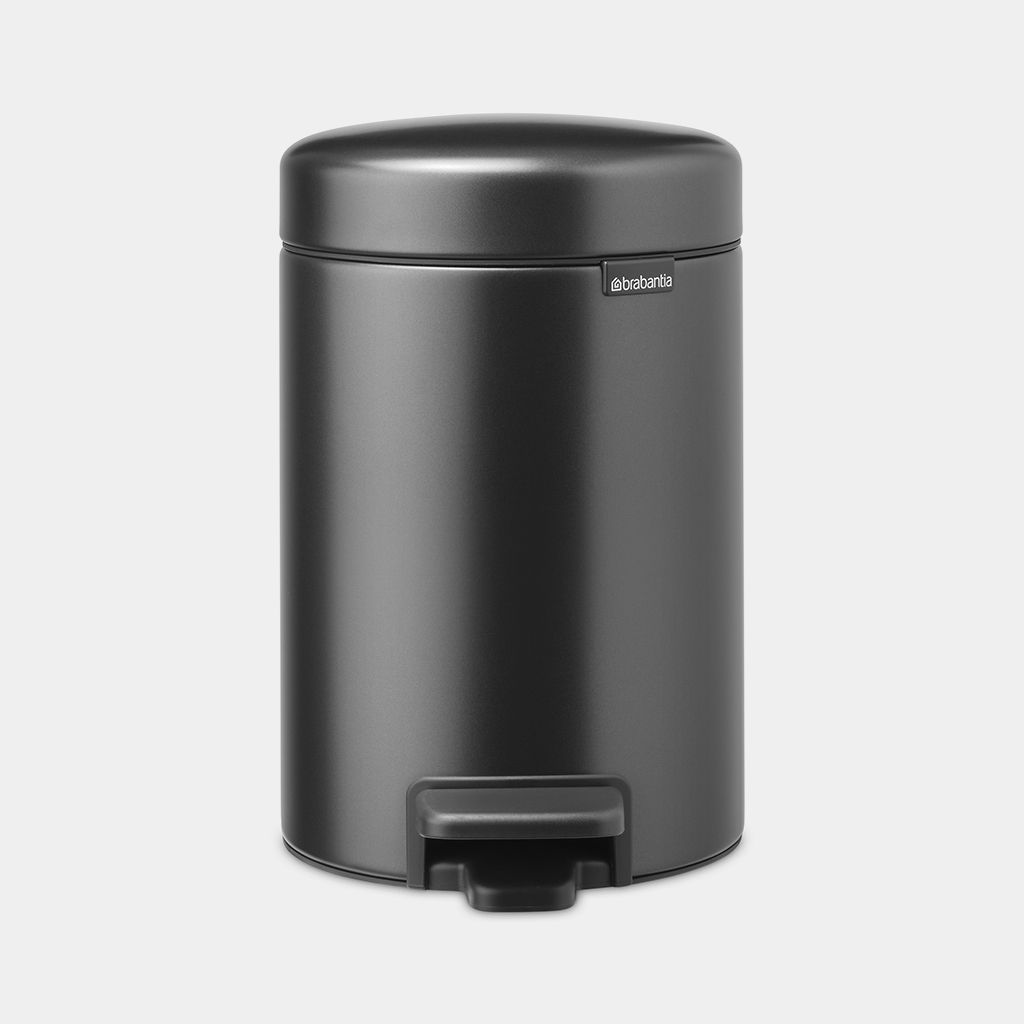 NewIcon Step on Trash Can 0.8 gallon (3 liter) - Confident Gray