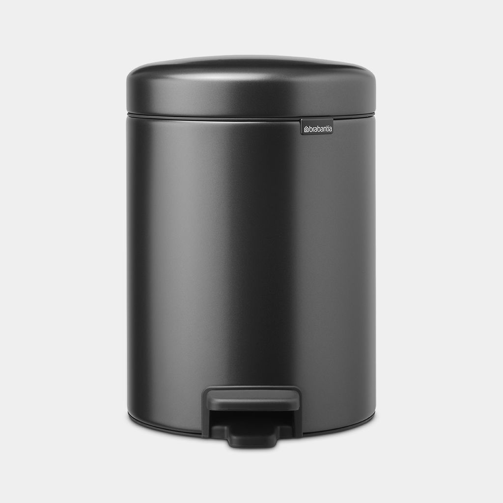 NewIcon Step on Trash Can 1.3 gallon (5 liter) - Confident Gray