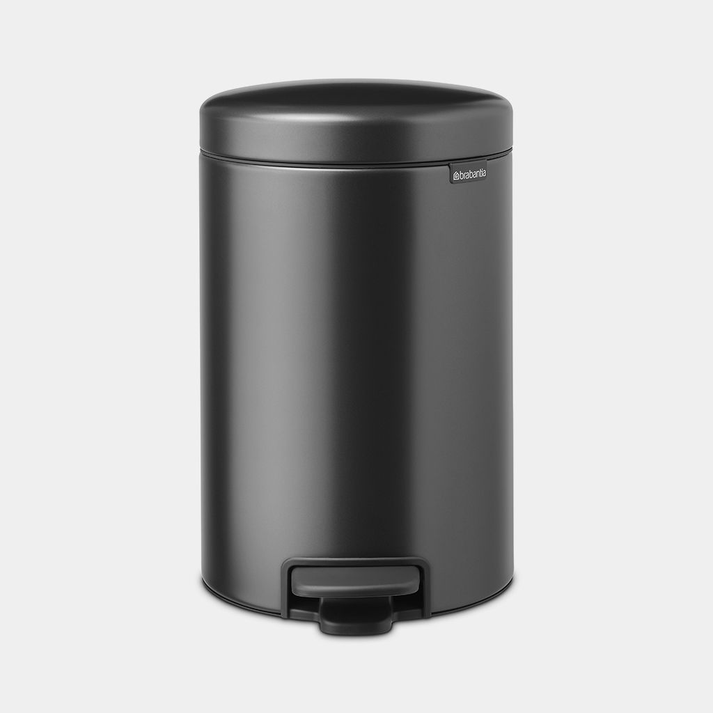NewIcon Step on Trash Can 3.2 gallon (12 liter) - Confident Gray